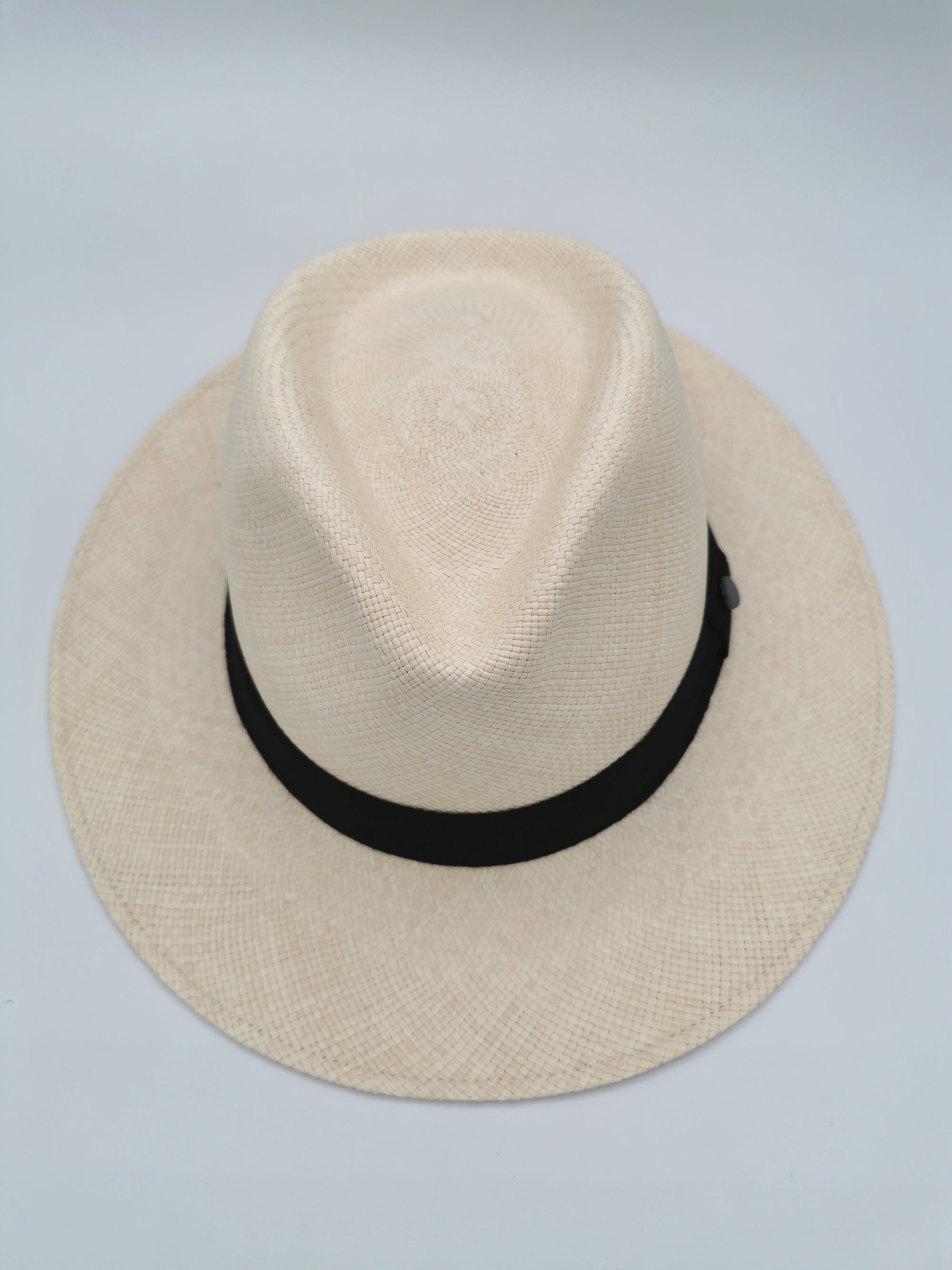 Chapeau Panama coloris naturel et bandeau noir