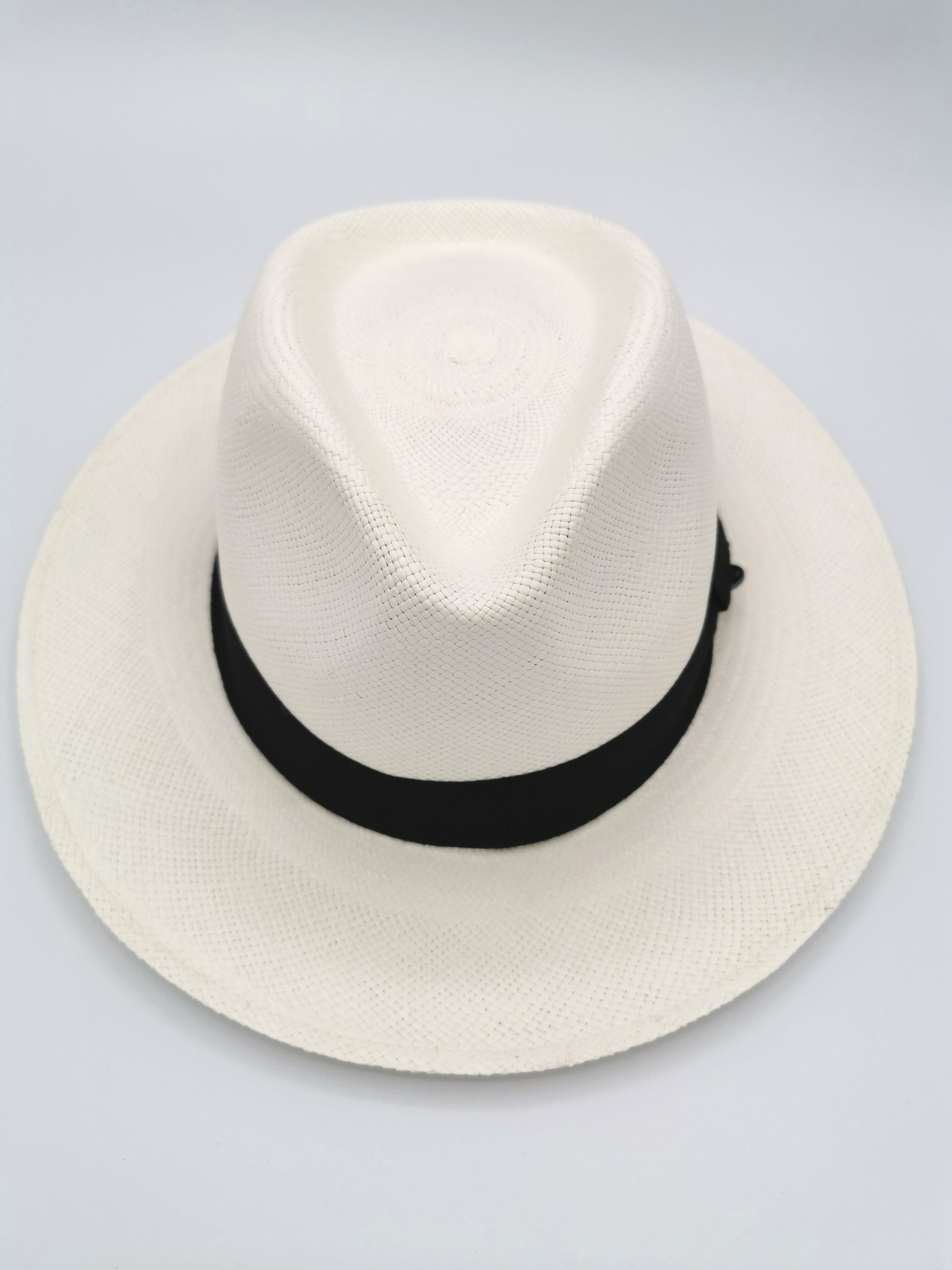Chapeau Panama blanc et bandeau noir