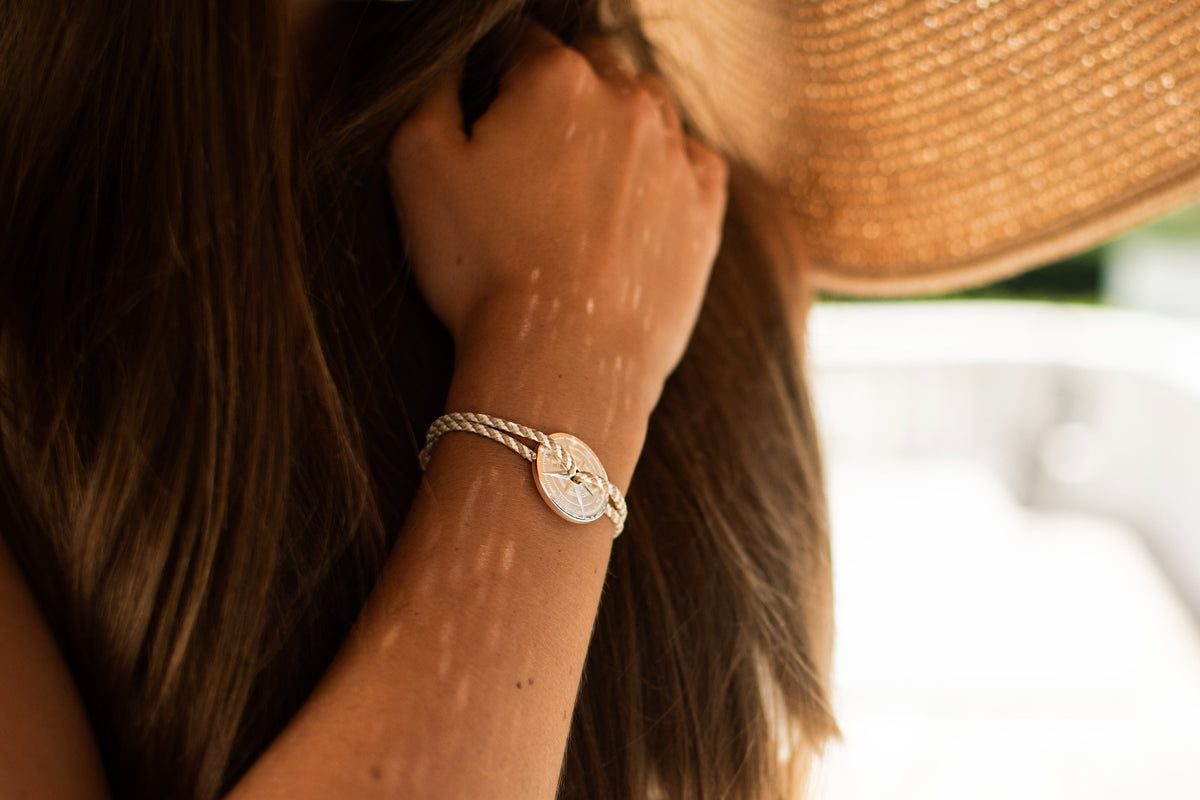 BRACELET LE VENT À LA FRANÇAISE &quot;ARGENT 925°&quot; BEIGE