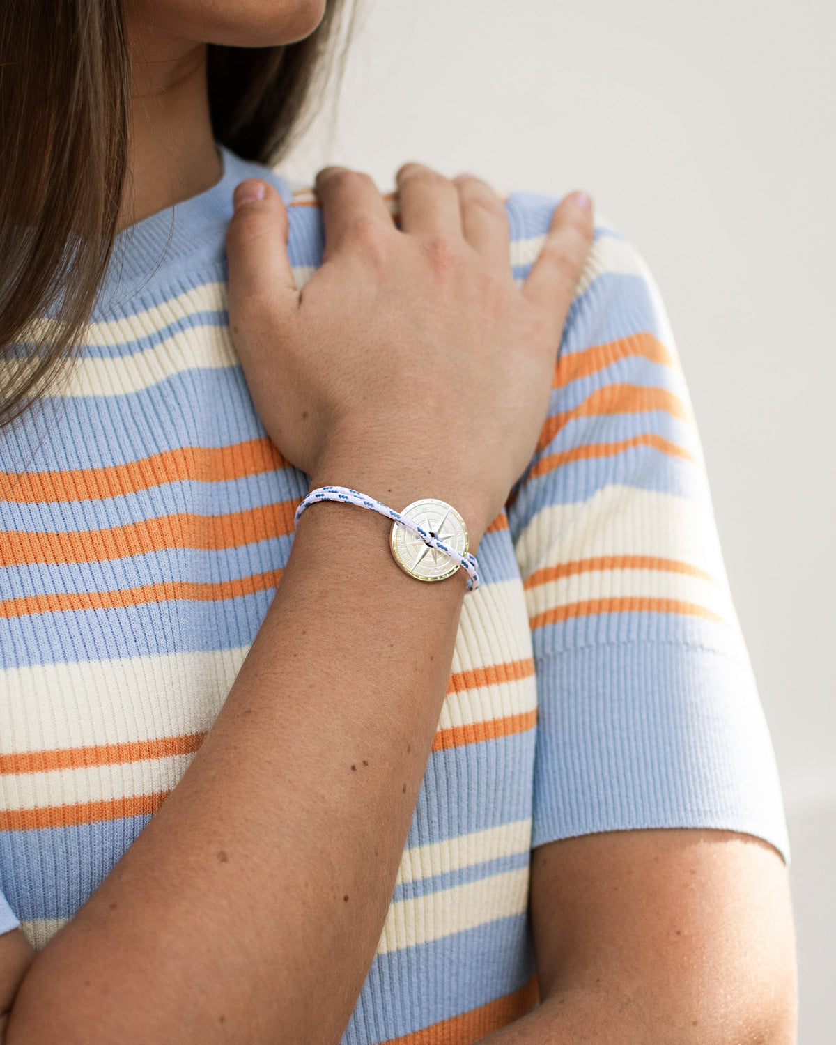 BRACELET LE VENT À LA FRANÇAISE &quot;ARGENT 925°&quot; WHITE AND BLUE