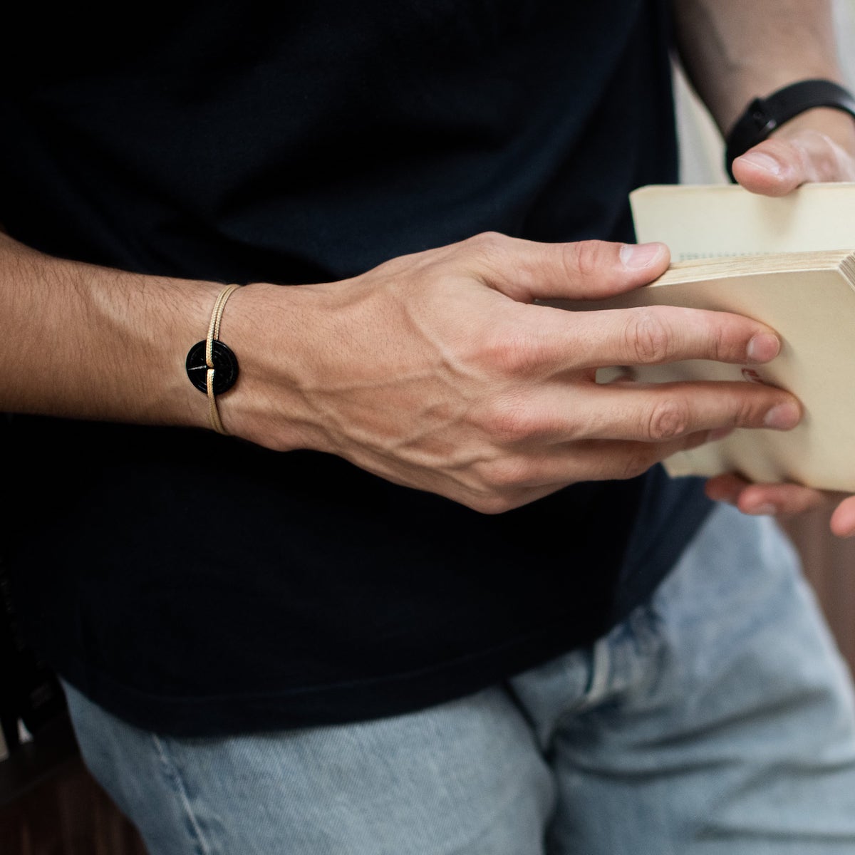 BRACELET LE VENT À LA FRANÇAISE &quot;NOIR ASPHALT&quot; BEIGE