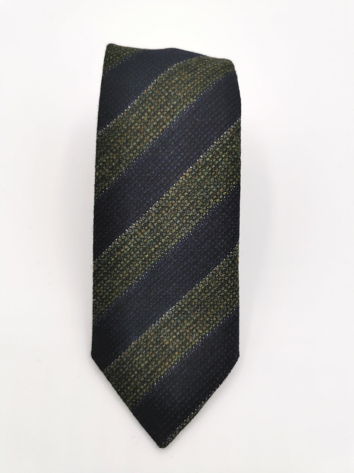 Ferala wool tie with blue and green stripes