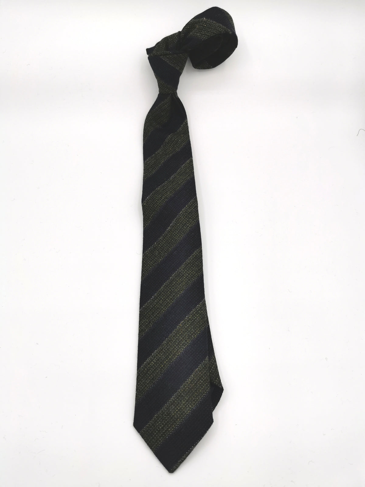 Ferala wool tie with blue and green stripes
