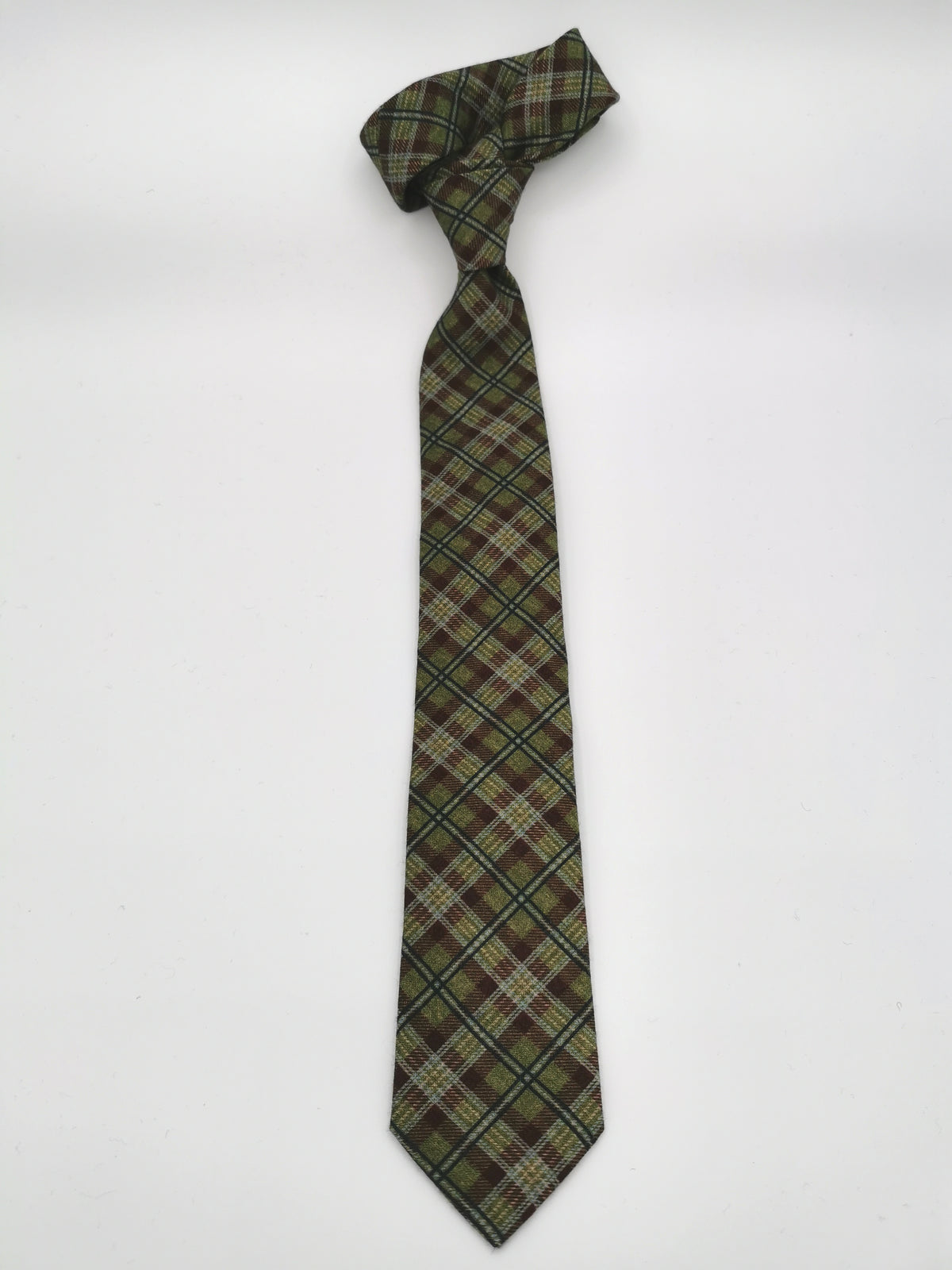 Ferala Green Checked Cotton Tie