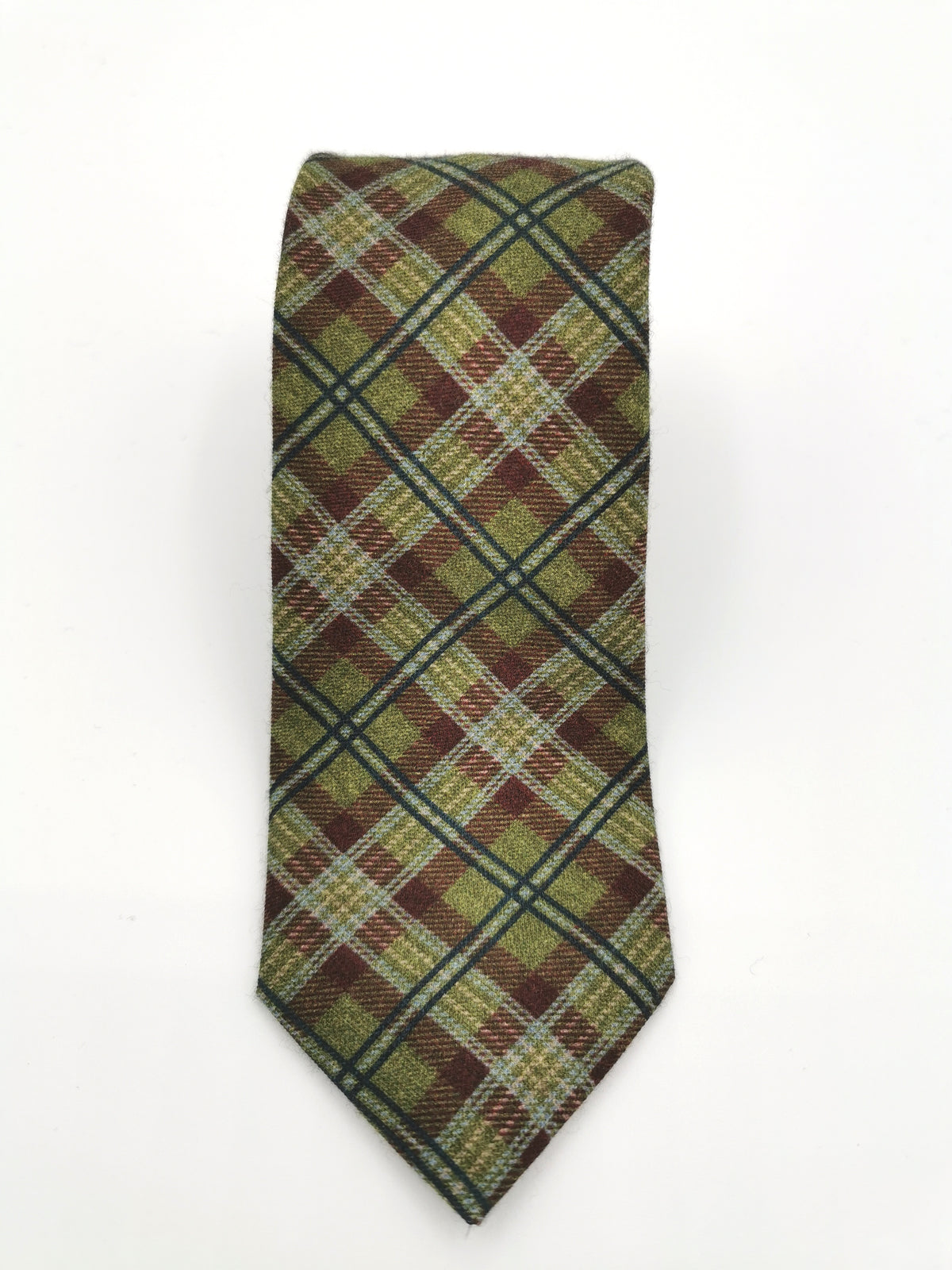 Ferala Green Checked Cotton Tie
