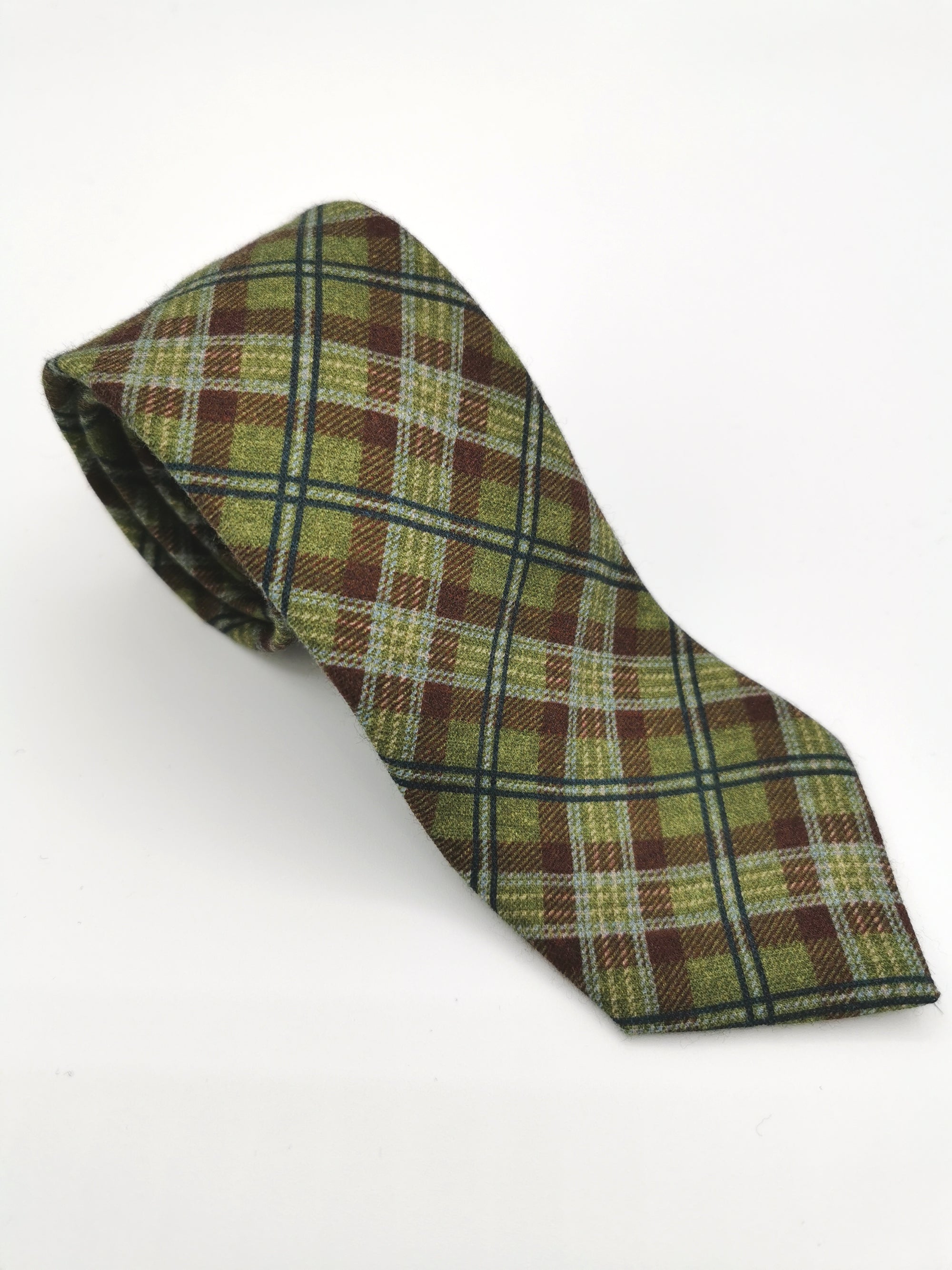 Ferala Green Checked Cotton Tie