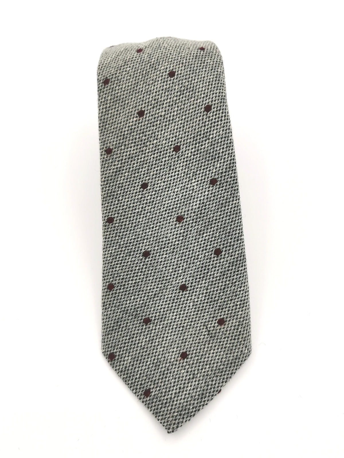 Ferala cashmere/silk tie with burgundy dots