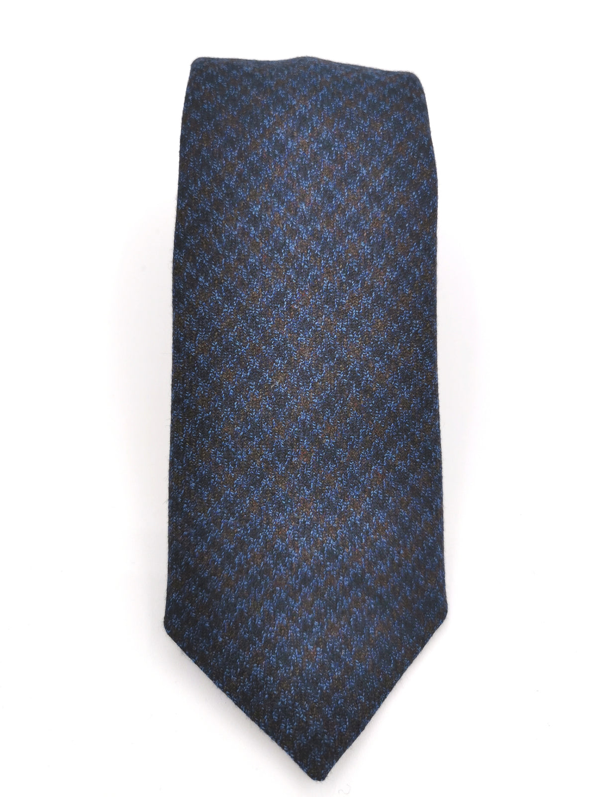 Ferala navy blue tie with small checks in wool