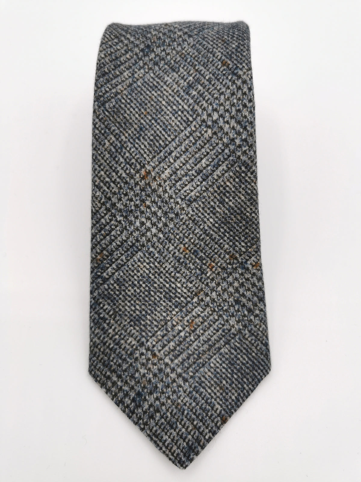 Ferala tie in gray wool/cotton with checks