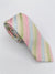 Cravate Ferala en soie à rayures roses, vertes, jaunes et bleues pastels