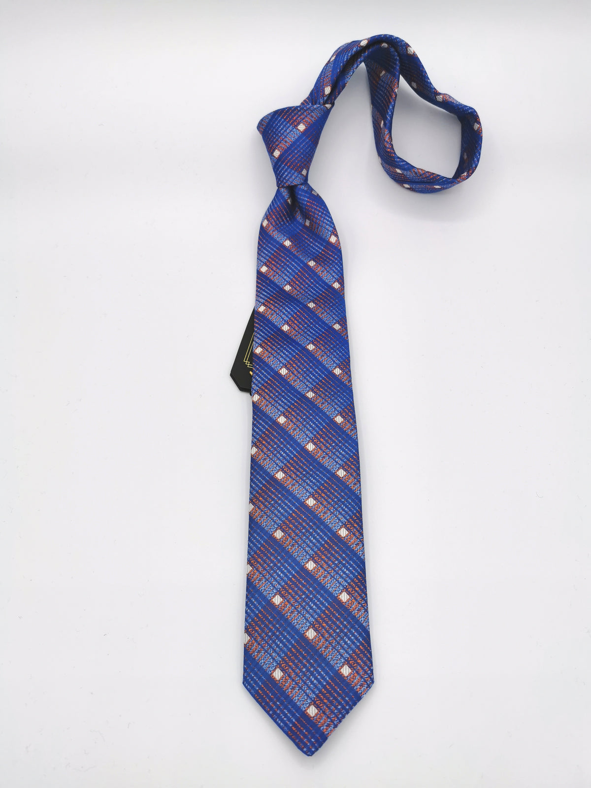 Atelier Boivin tie in blue checked silk