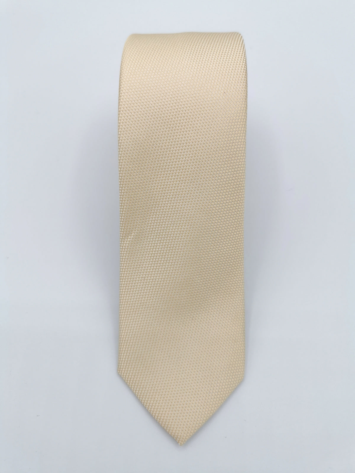 Thin pastel yellow silk tie