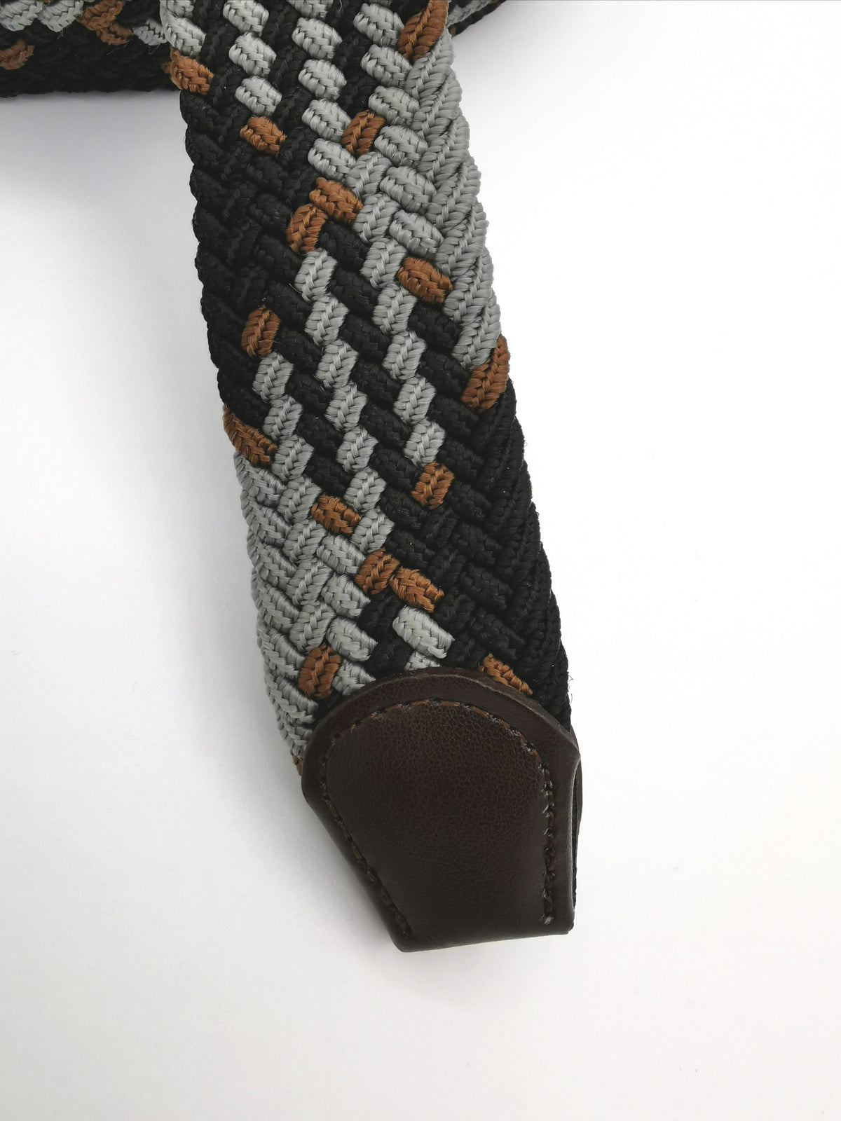 TRICOLOR CHECK BRAIDED BELT