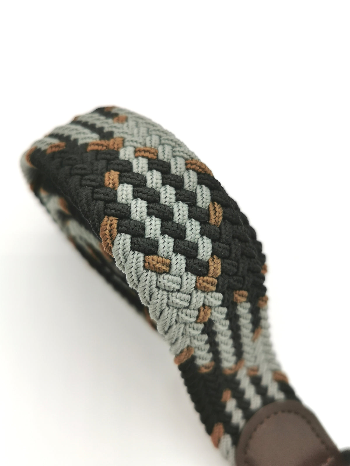 TRICOLOR CHECK BRAIDED BELT
