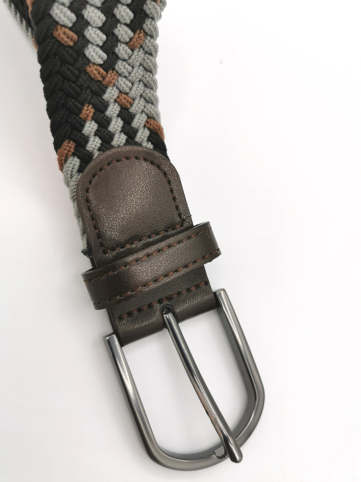 TRICOLOR CHECK BRAIDED BELT