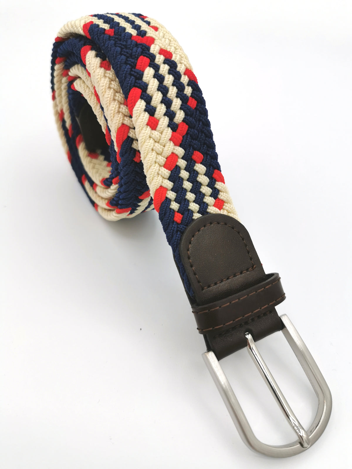 TRICOLOR CHECK BRAIDED BELT