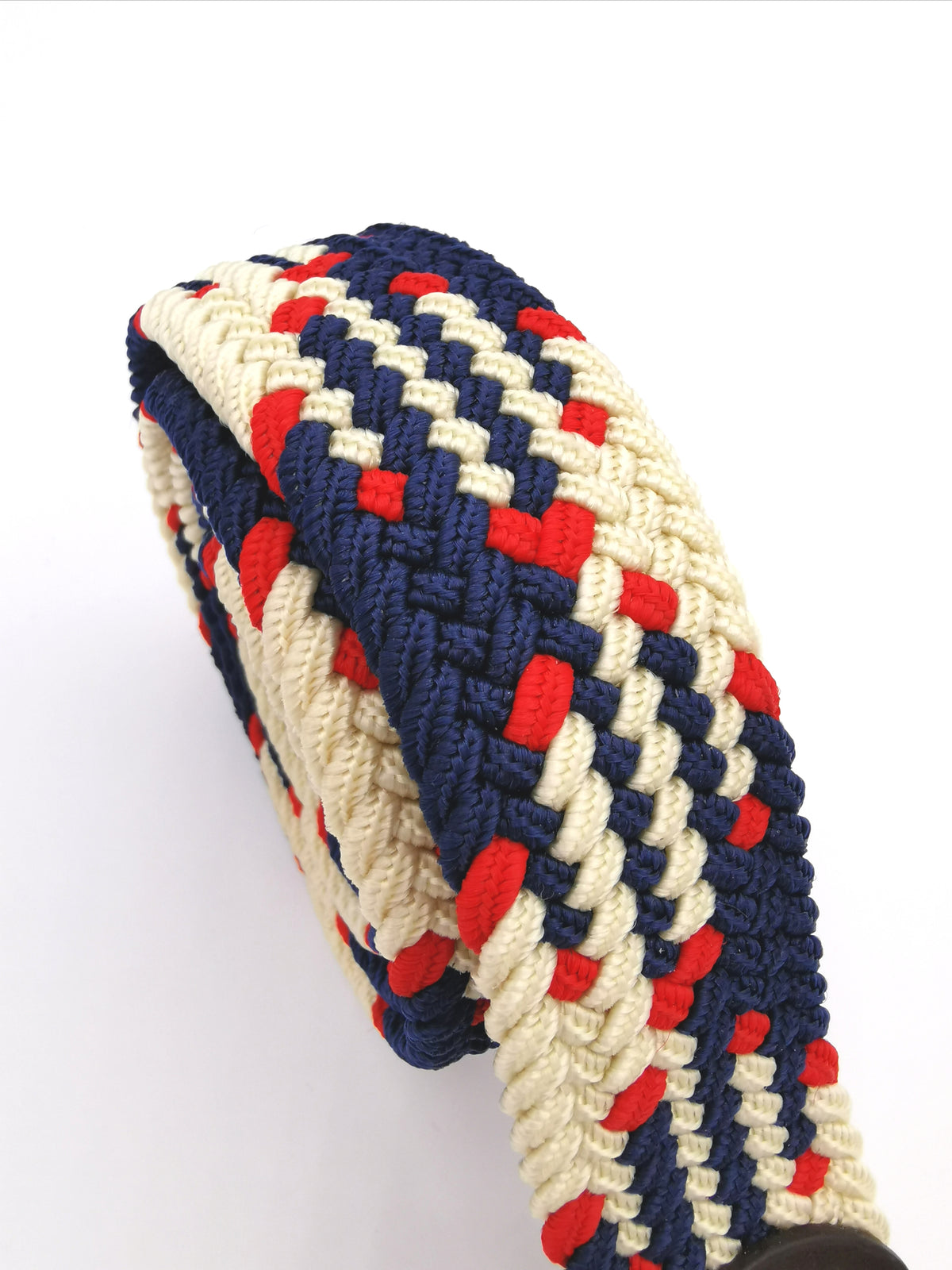 TRICOLOR CHECK BRAIDED BELT