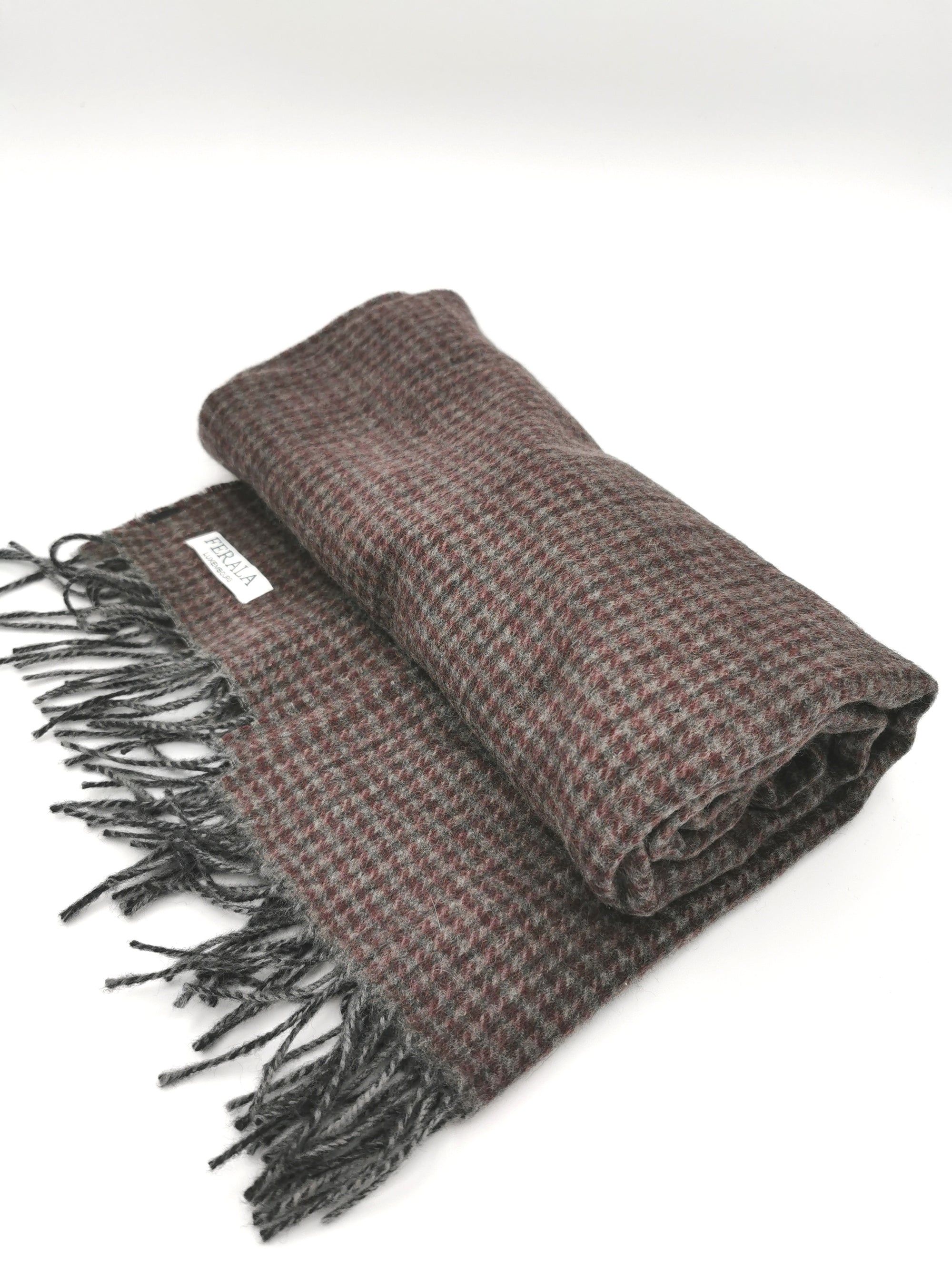 WOOL/CASHMERE HOUNDSTOOTH SCARF