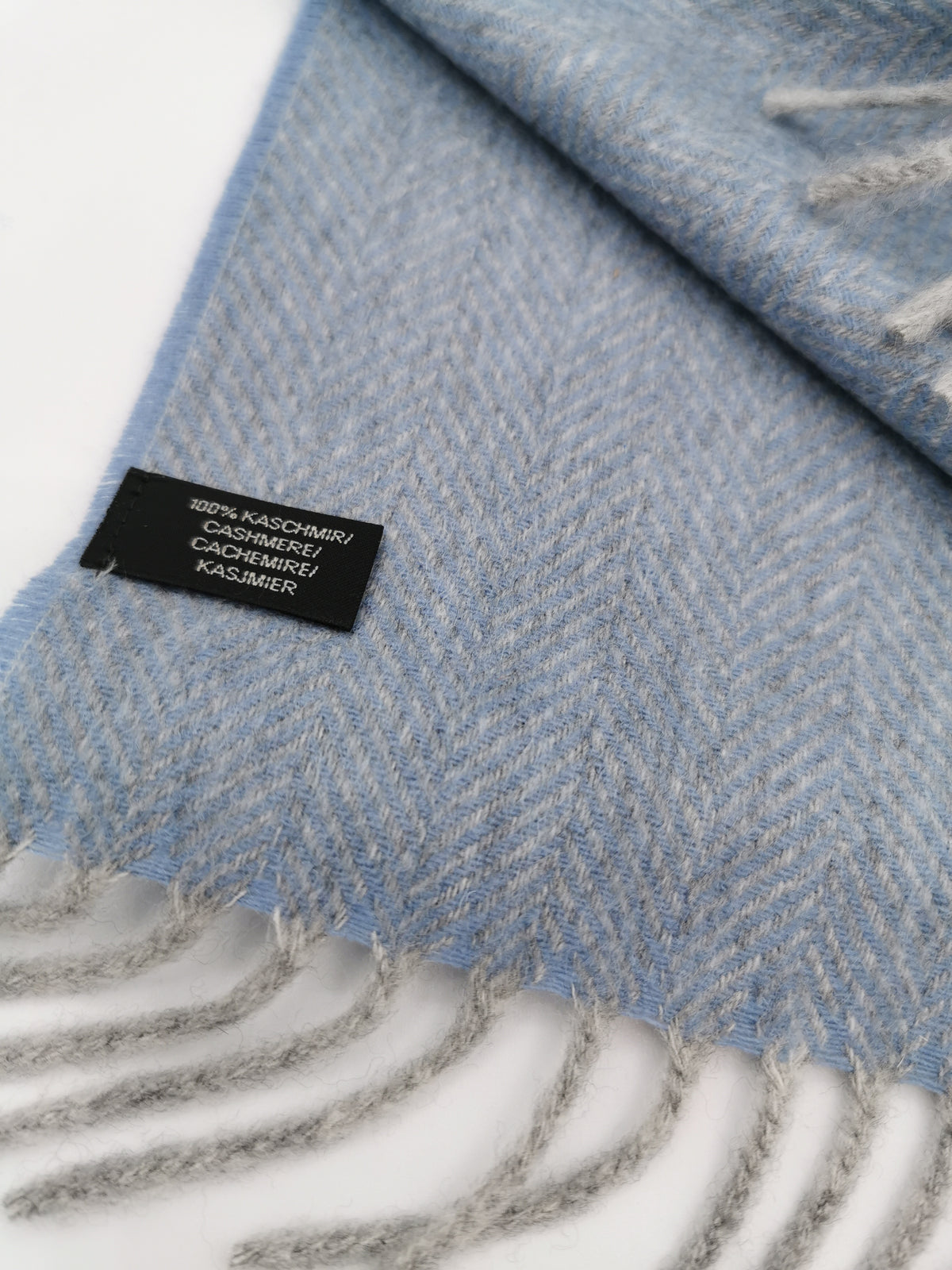 Herringbone cashmere scarf
