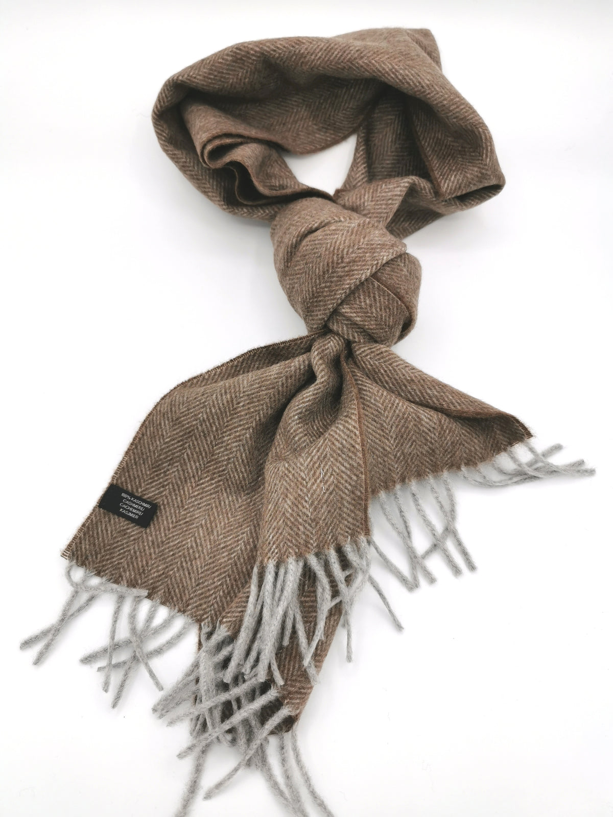 Herringbone cashmere scarf