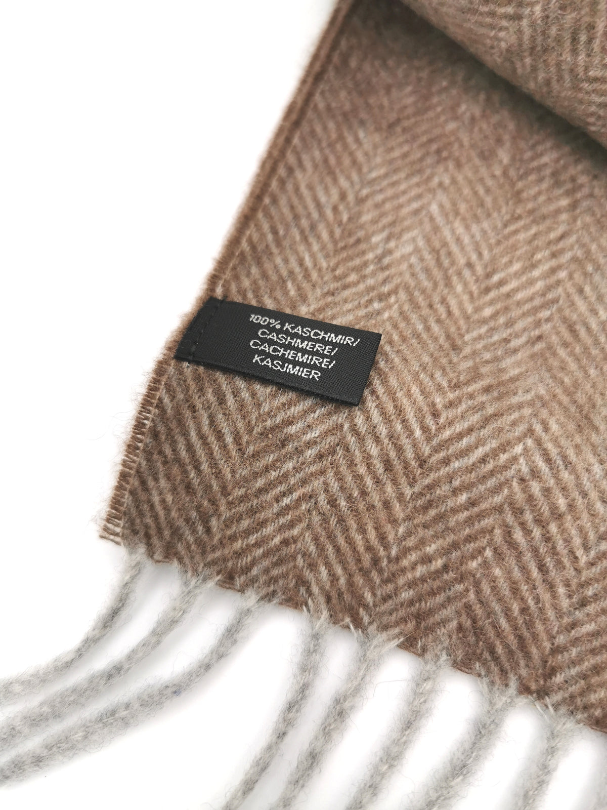 Herringbone cashmere scarf