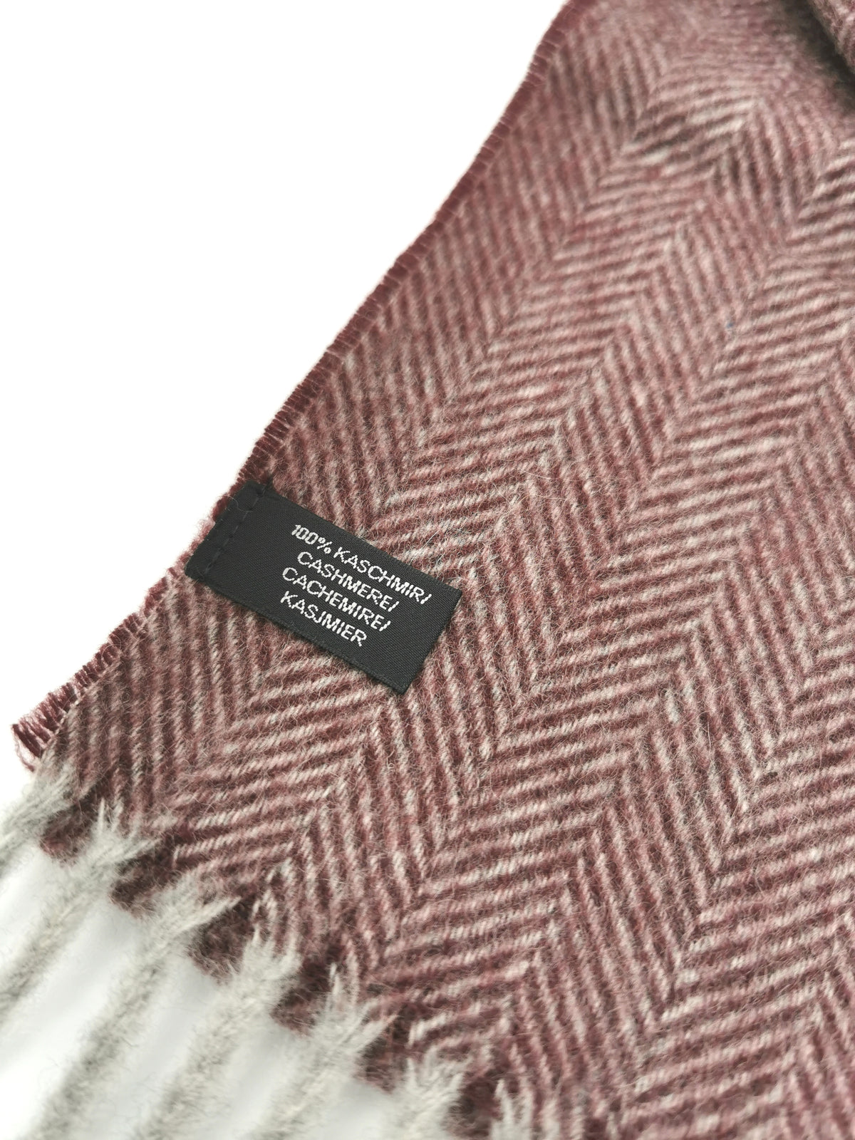 Herringbone cashmere scarf