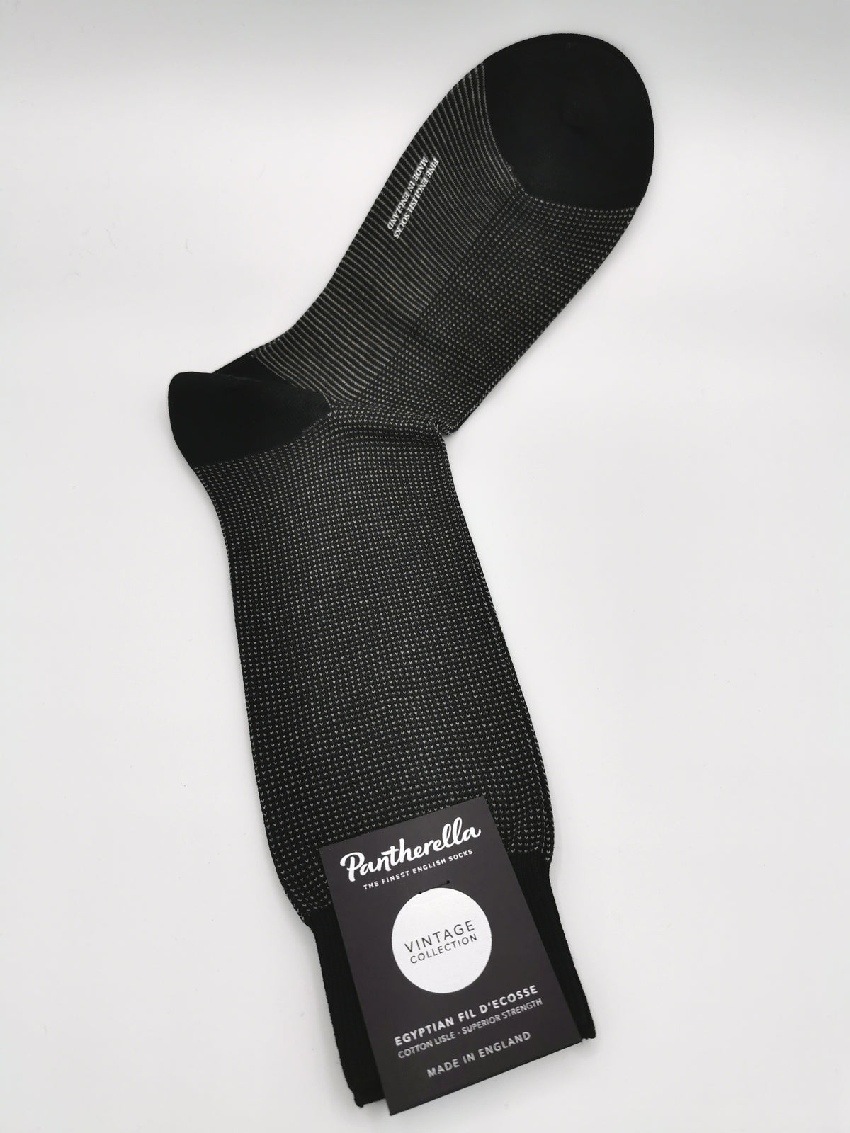 Pantherella lisle socks with small grid pattern