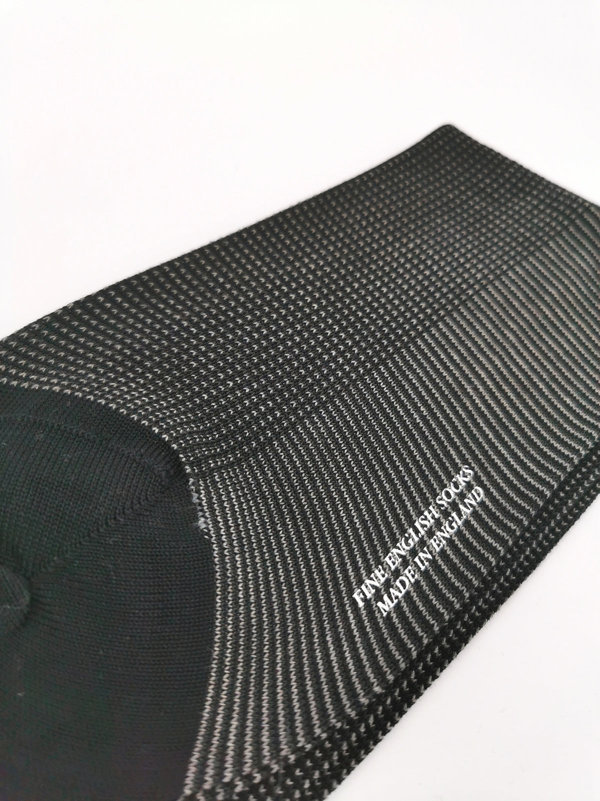 Pantherella lisle socks with small grid pattern