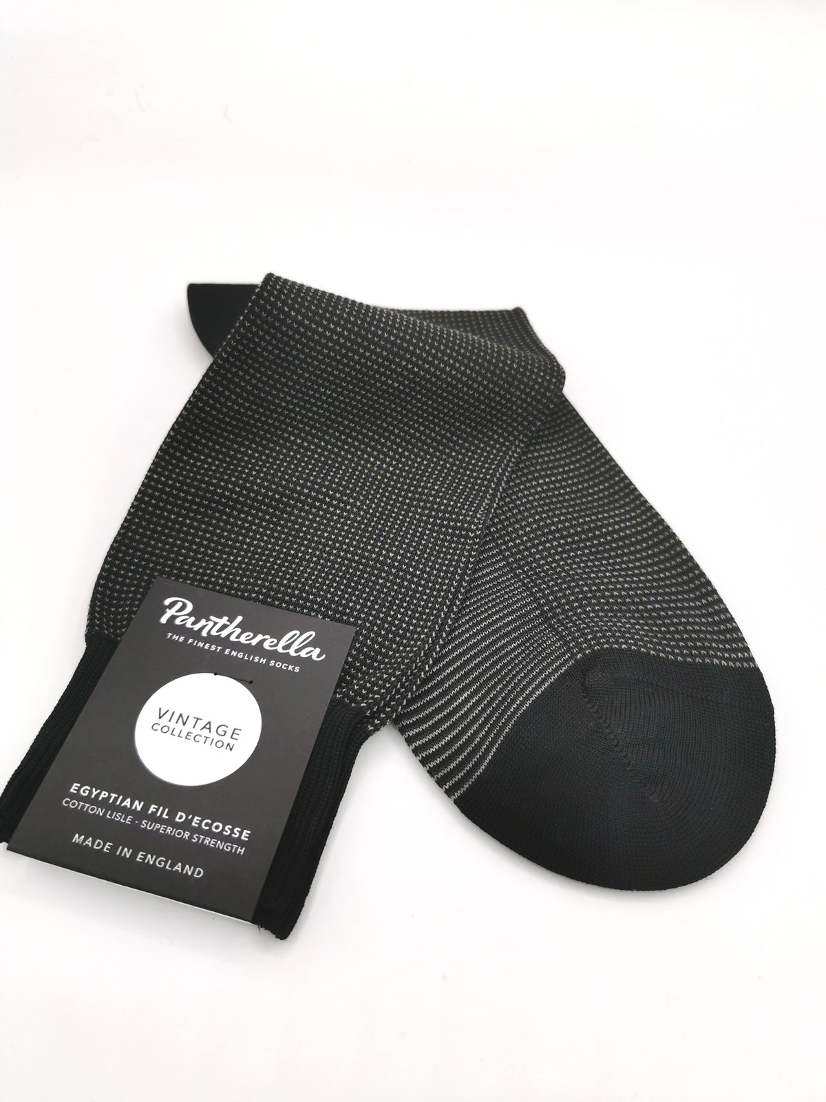 Pantherella lisle socks with small grid pattern