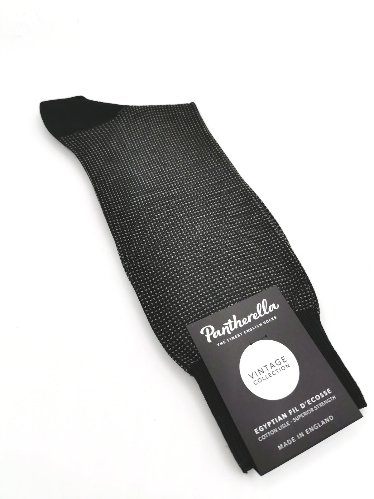 Pantherella lisle socks with small grid pattern