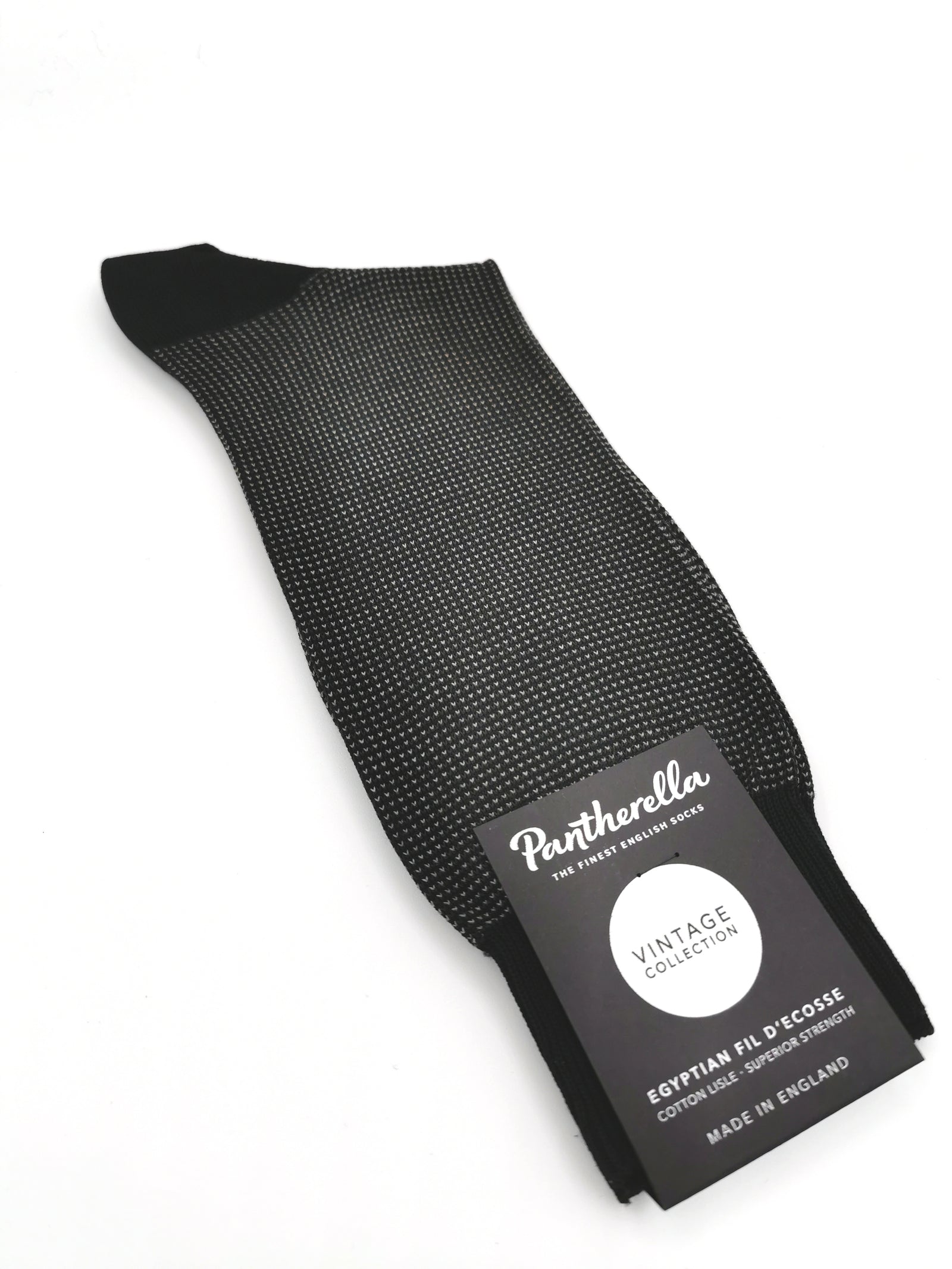 Pantherella lisle socks with small grid pattern