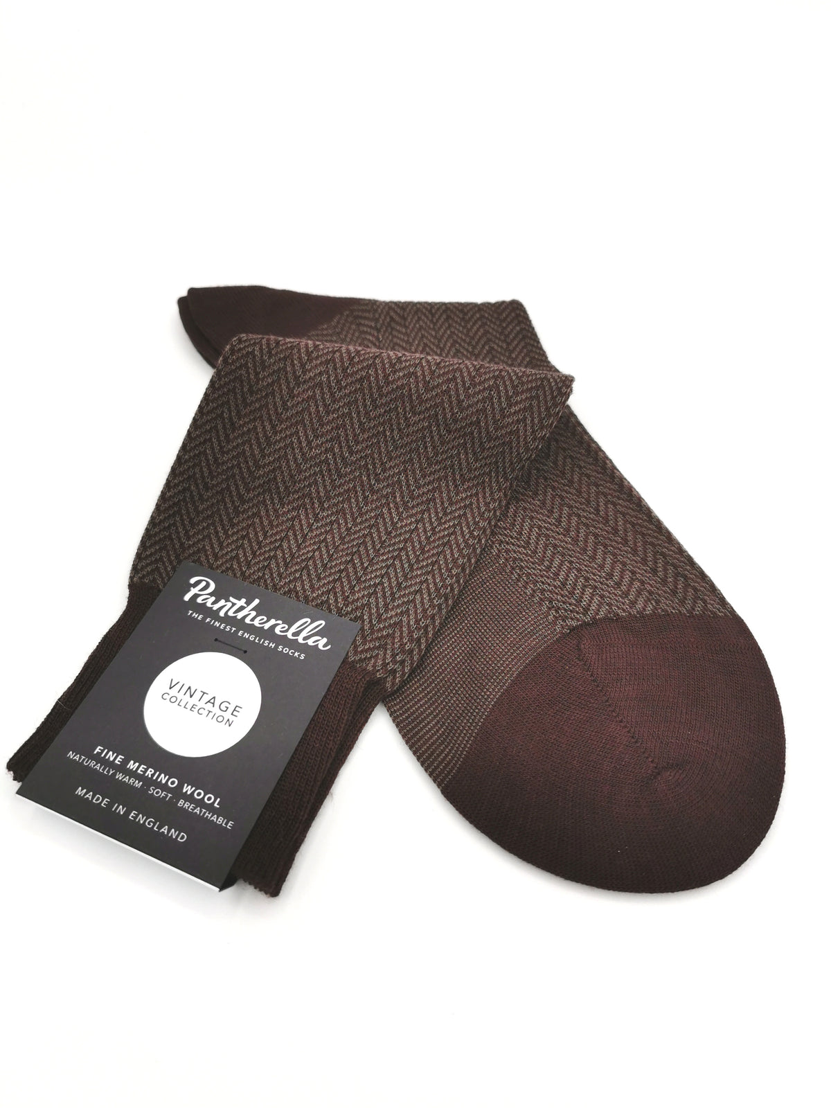 Pantherella Fine Merino Wool herringbone socks