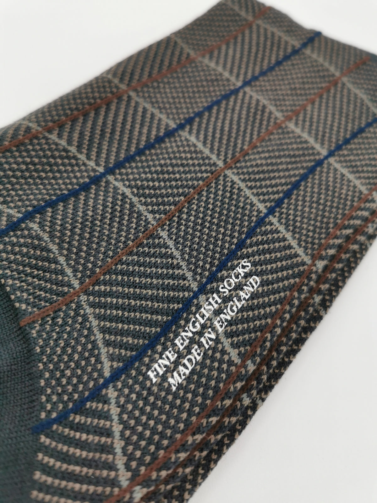 Pantherella Merino Royal dark gray checkered socks