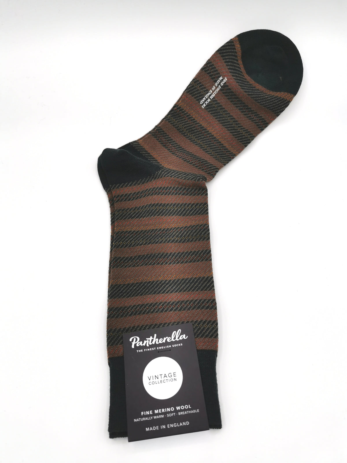 Pantherella Fine Merino Wool socks with horizontal stripes pattern