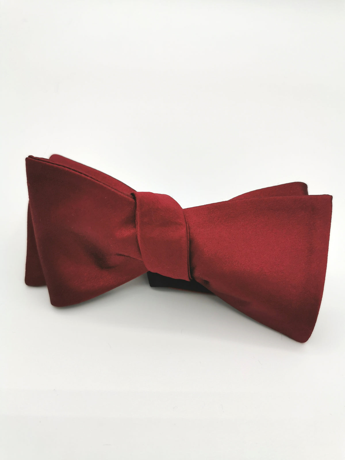 Plain silk satin bow tie