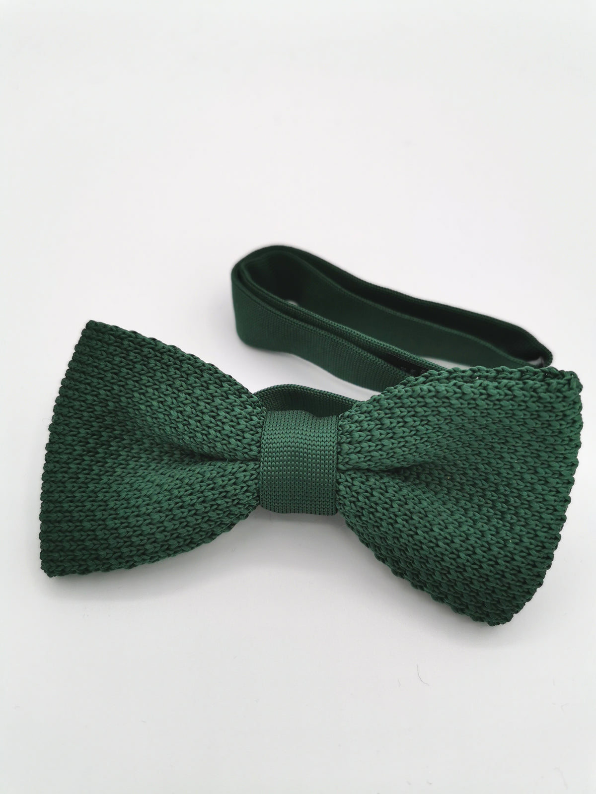Green knit bow tie