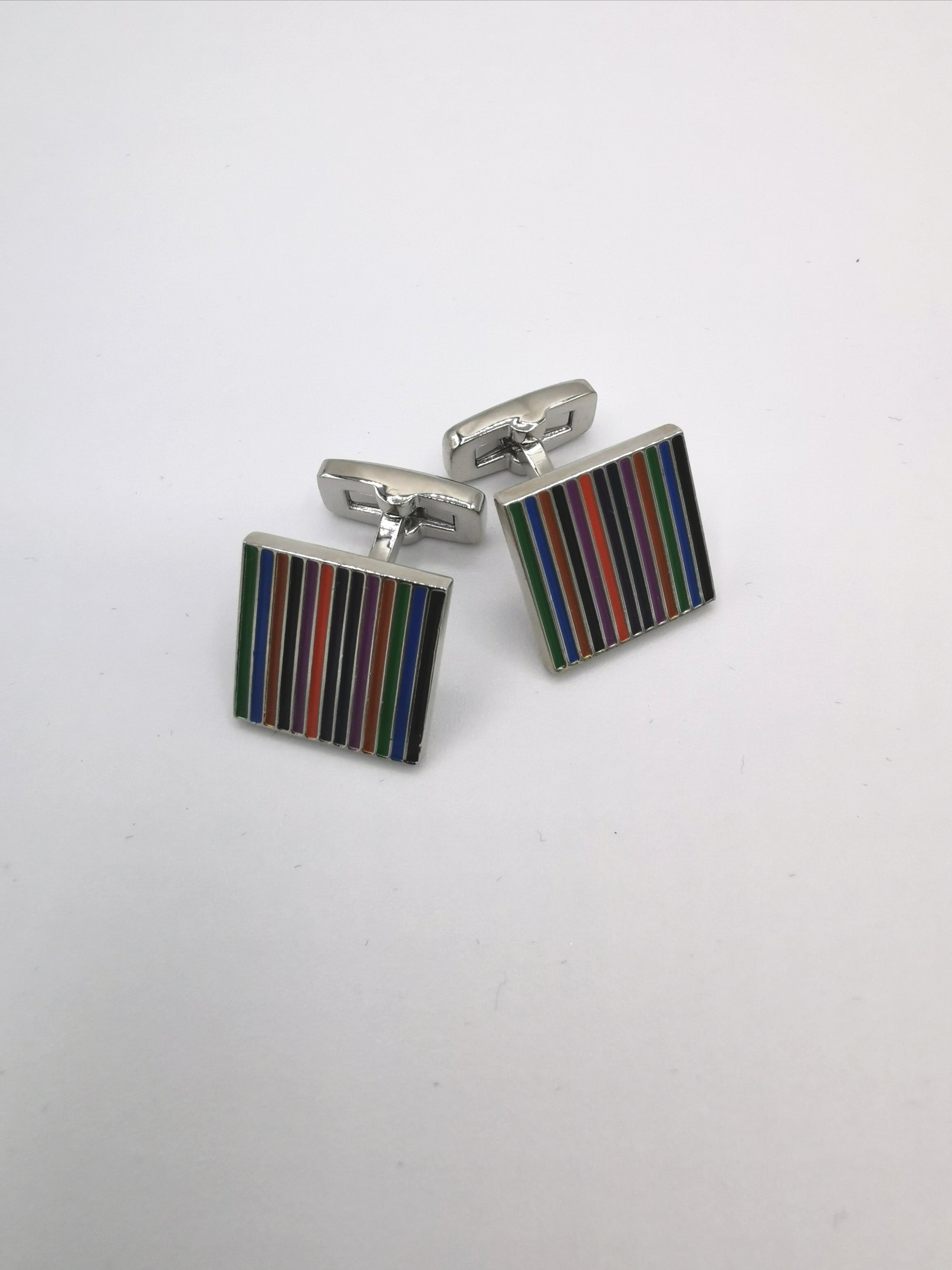 <p>Rainbow cufflinks</p>