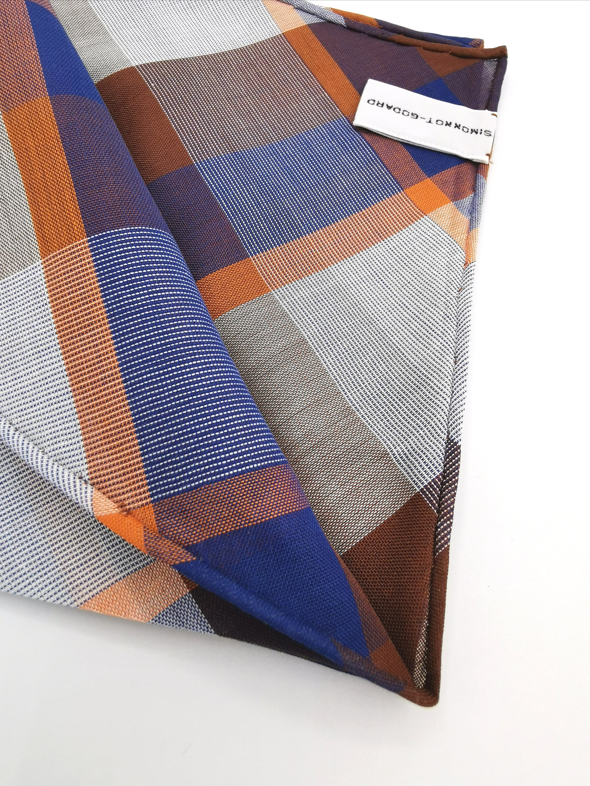 Simonnot-Godard pocket square with multicolor checks