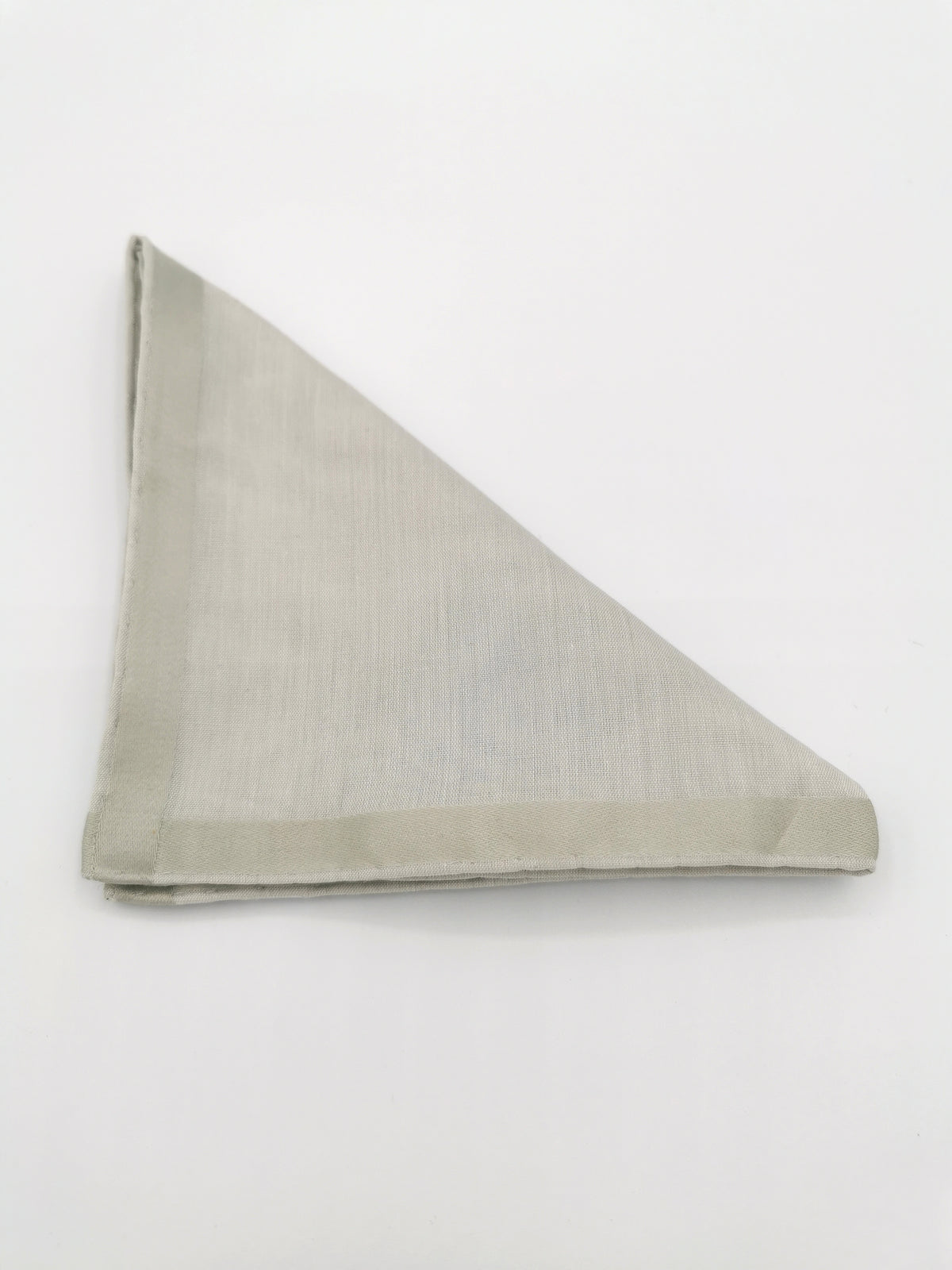 Gray Simonnot-Godard pocket square with silver satin border
