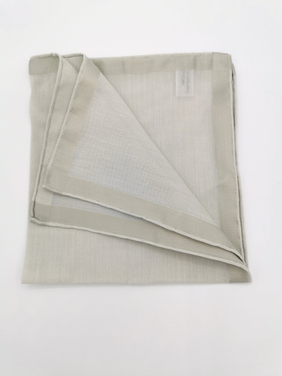 Gray Simonnot-Godard pocket square with silver satin border