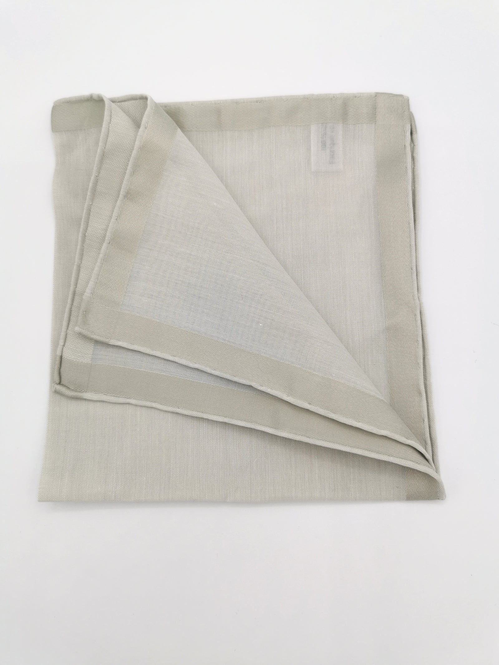 Gray Simonnot-Godard pocket square with silver satin border
