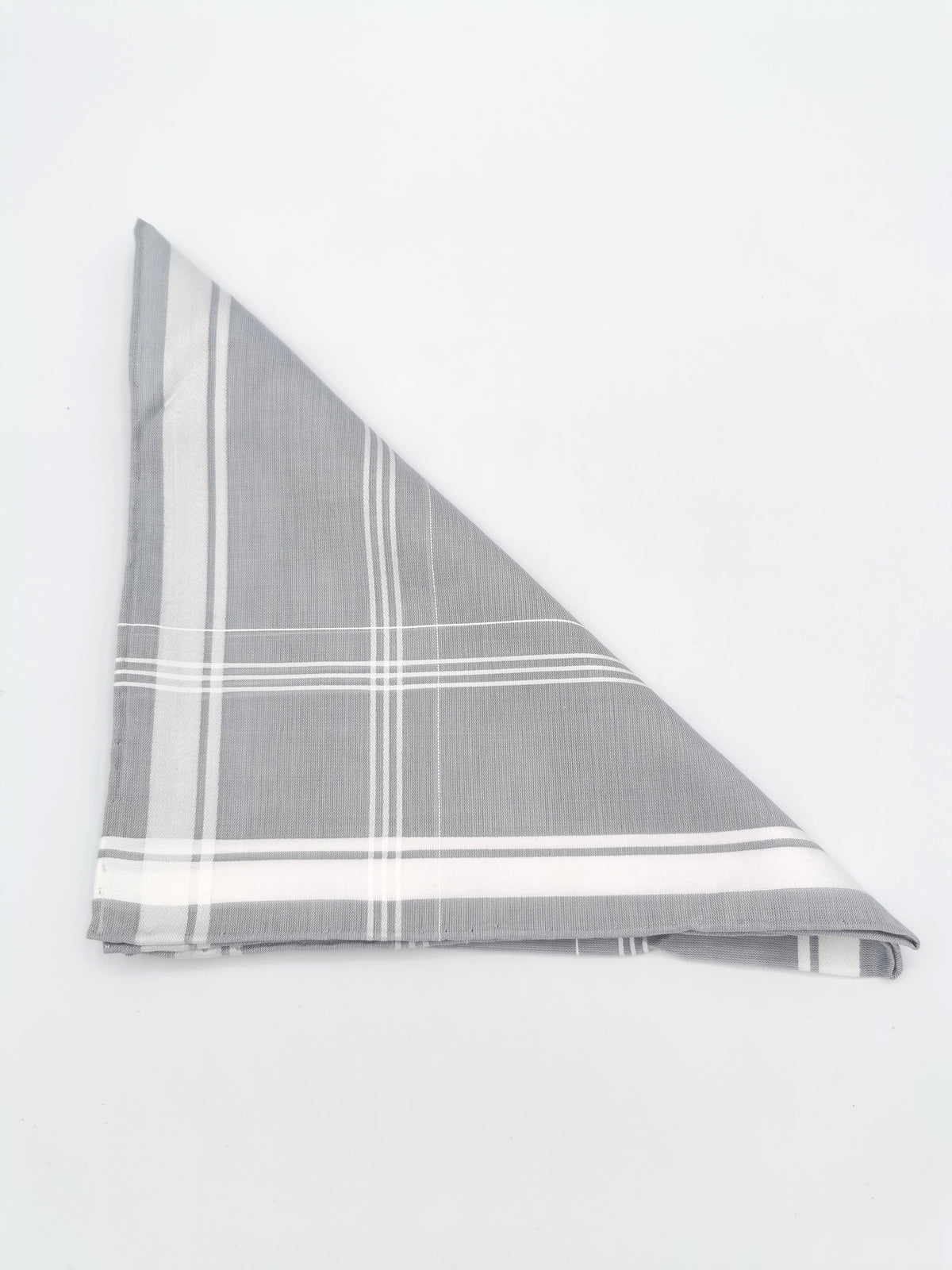 Simonnot-Godard silver pocket square with white satin grid