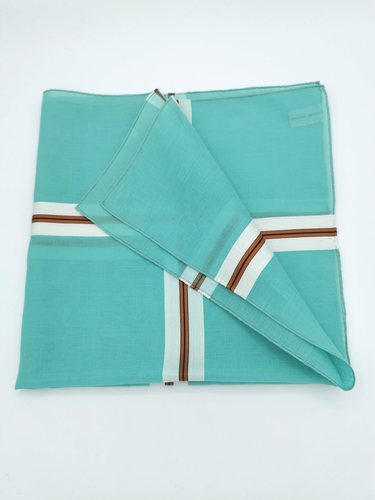 Simonnot-Godard pocket square with large grid in white satin, Archives Collection