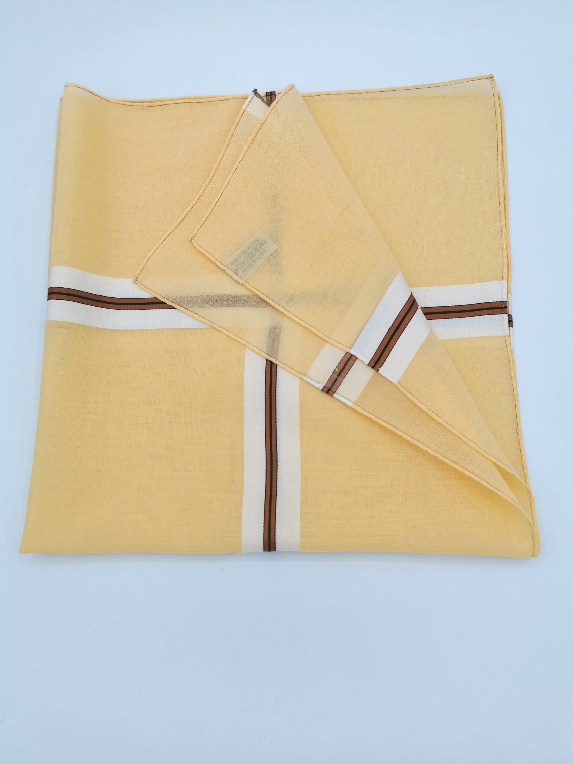 Simonnot-Godard pocket square with large grid in white satin, Archives Collection