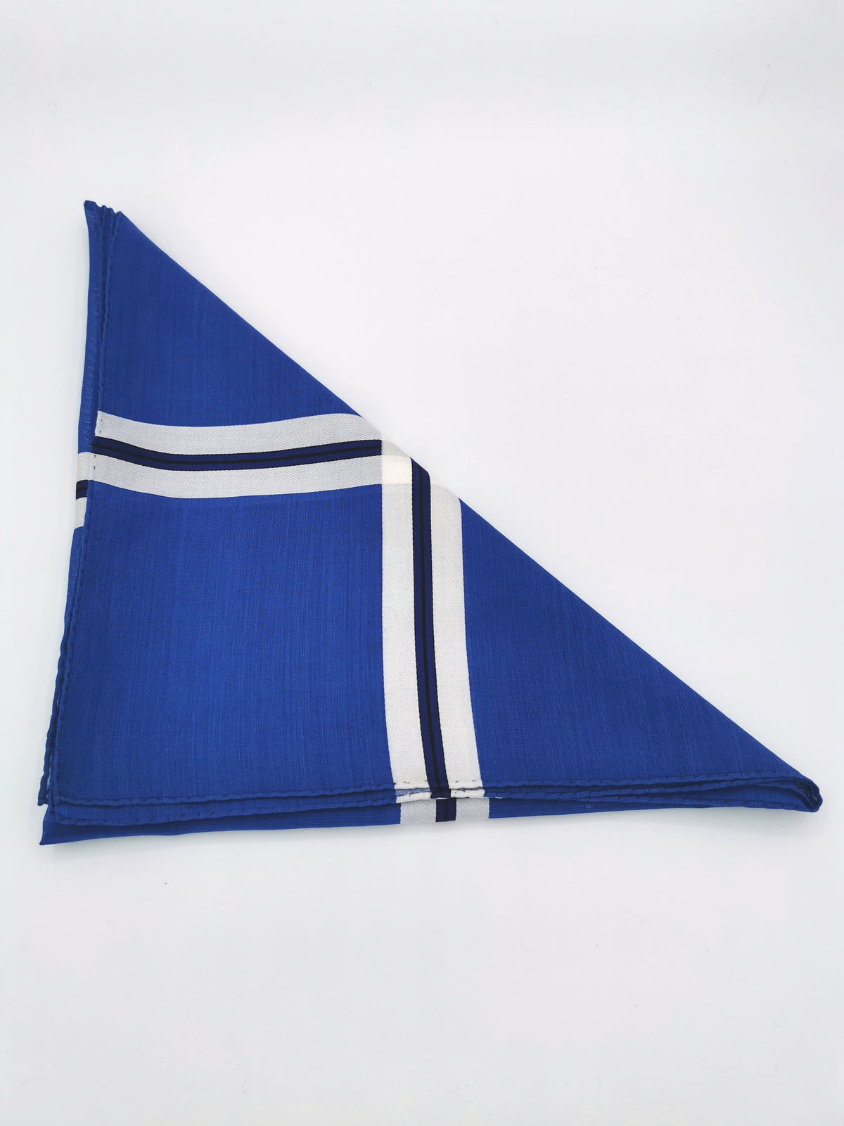 Simonnot-Godard pocket square with large grid in white satin, Archives Collection