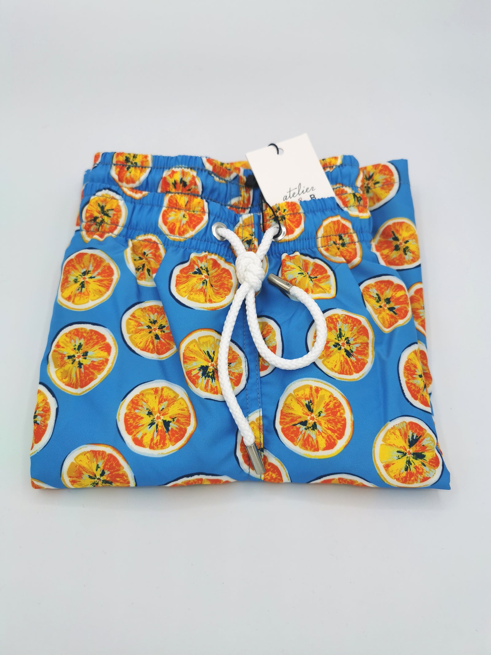 WORKSHOP F&amp;B SWIMMING SHORTS WITH ORANGE PATTERN