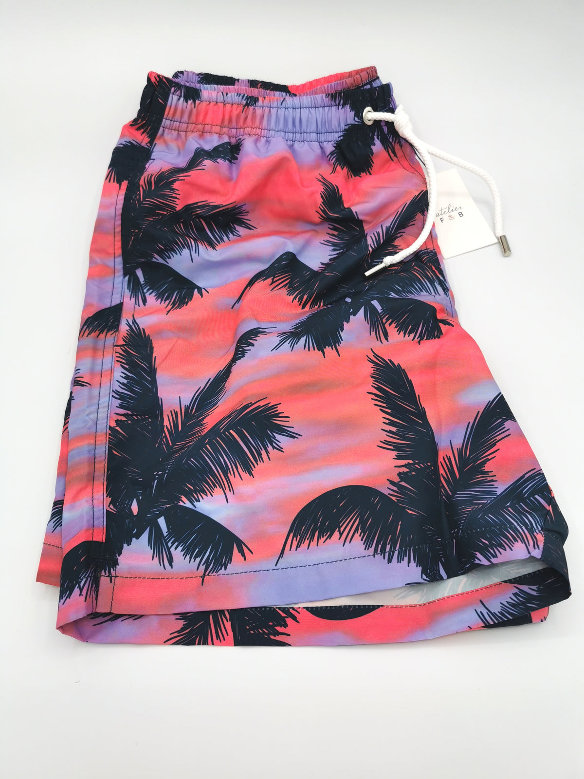 ATELIER F&amp;amp;B SWIMMING SHORTS WITH PALM TREE PATTERN