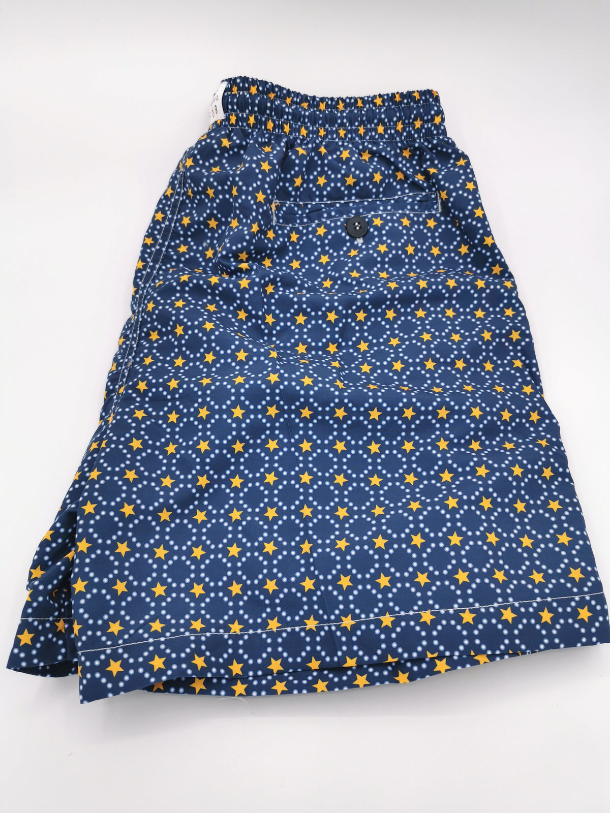 ATELIER F&amp;amp;B SILK SWIMMING SHORTS WITH SMALL YELLOW STARS