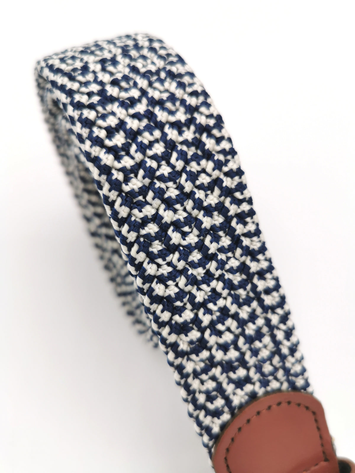 BLUE AND WHITE BRAIDED BELT