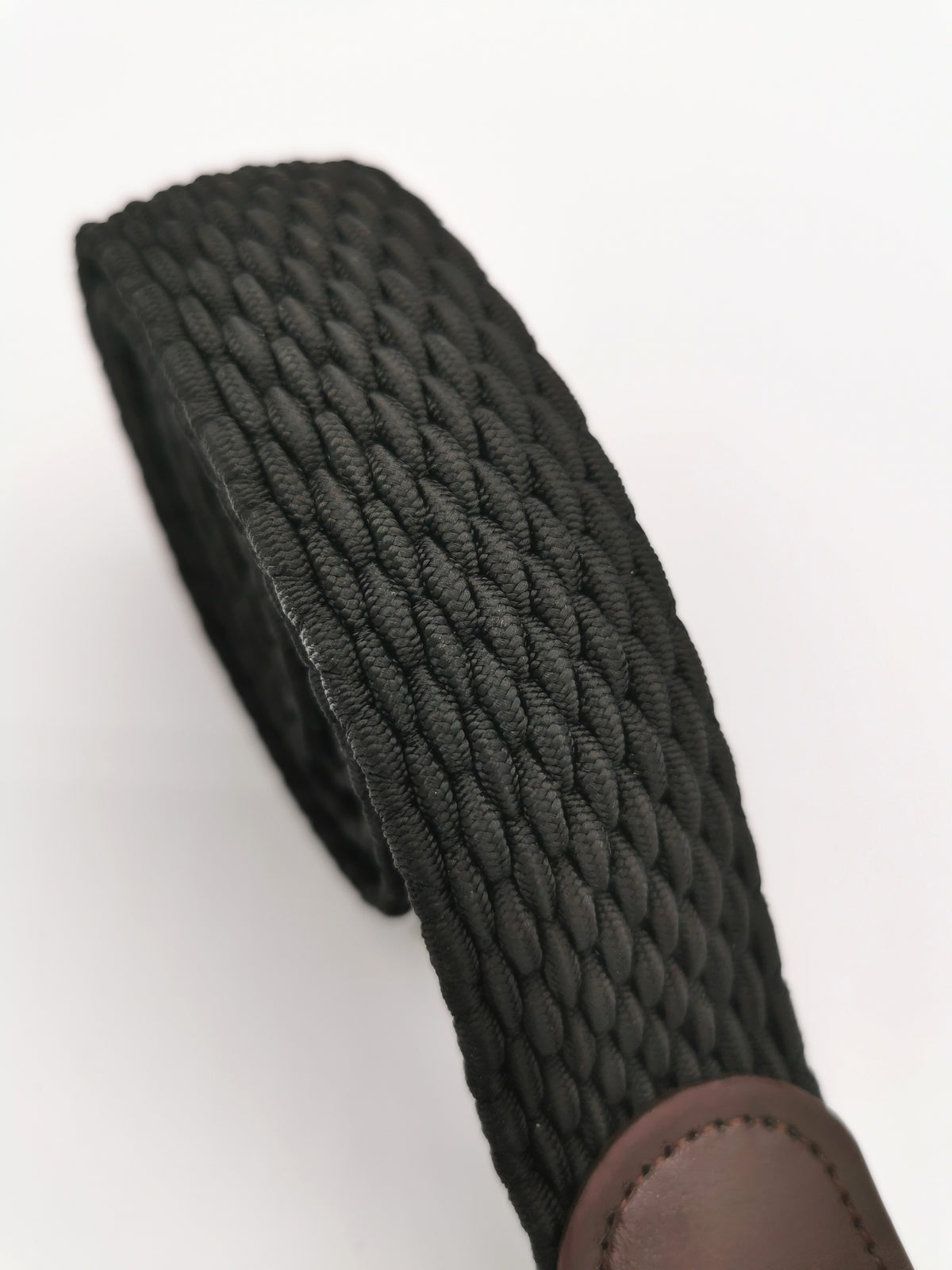 BLACK AND BROWN BRAIDED BELT